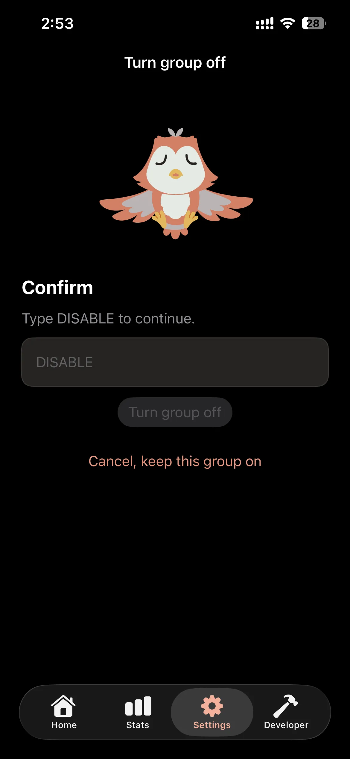 Manaya Typed Deactivation Task